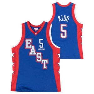 Sjzl98 #5 Jason Kidd 1983–2004 All Star East Stickerei-Nähte Retro-College-Basketball-Trikot. Passen Sie jeden Namen und jede Nummer an