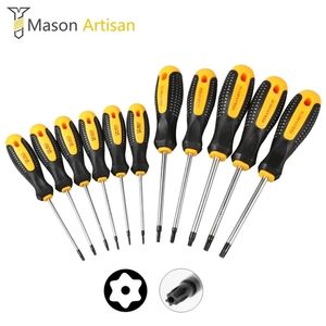 11Pcs CrV Torx Screwdriver Set with Hole Magnetic T5T30 Screw Driver Kit for Telephone Repair Hand Tool Y200321