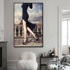 Sexy feminine High Heels Poster im nordischen Stil, modernes Wanddekor-Design für Wohnzimmer, Schlafzimmer, Wandbild, Heimdekoration