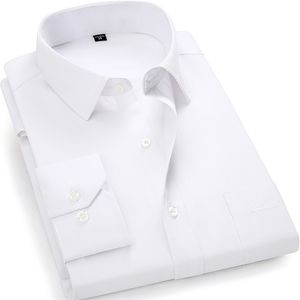 Weißes Baumwollhemd Männer Marke Langarm Männlich Button-Down-Kleid Shirts Solide Business Casual Slim Fit Arbeit Camisa GT01 220322