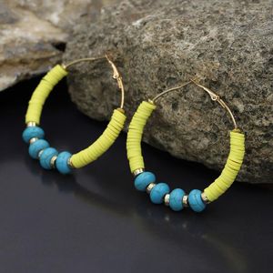 Hoop Huggie Fashion Women Earrings Multicolor Polymer Clay Natural Stone Gift For Girl Friend Lover Ear Ring Jewelryhoop Kirs22