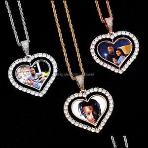 Plaques Commémoratives achat en gros de Colliers pendants pendentifs bijoux amour coeur po personnalisable zircon commémoratif bricol
