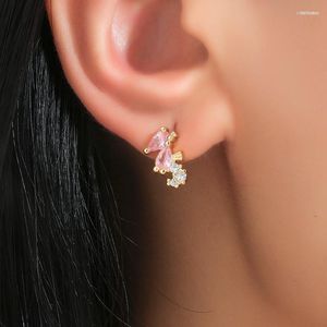 Studrosa glansiga guldörhängen för kvinnor Enkel strass örhänge Fashion Femme Jewelry Gift Ear Studs AccessoriesStud ODET22 FARL22