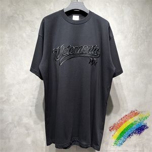 Vetements 刺繍 Tシャツ男性女性 1 1 高品質 Tシャツフロント刺繍テキスト VTM トップス 220712