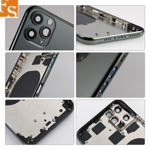 Obudowa tylna na iPhone 11 Pro Max Batch Cover Bater Baterie Tylne podwozie środkowa rama ze szkłem