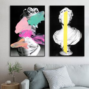 Modern Wall Art Abstract Canvas Painting for Living Room Decor Head Statue Poster creativi e stampe Immagini per il design per la casa