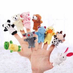 Fantoches de dedo animais brinquedo unissex bonito desenho animado infantil bichos de pelúcia brinquedos 10 pçs/lotes