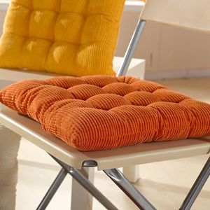 Cushion/Decorative Pillow Winter Thickened Corn Fleece Sitting Cushion Plush Solid Color Office Dining Chair With Straps Decoration HomeCush