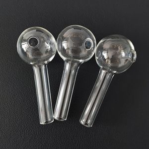 3cm Big Ball Pyrex Glass Oil Burner Pipes Thickness Smoking Tubes 2.7 inch Length Transparent Clear Glass Water Bubbler Hand Pipe Nail Burning Smoke Tool Wholesale
