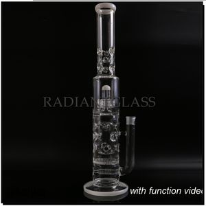 Hookah Big Glass Bong 7mm tjock Dab Rig Four Perc Water Pipe Honeycomb och Birdcage Diffuser Bongs 20 tum 18,8 mm skåltillbehör