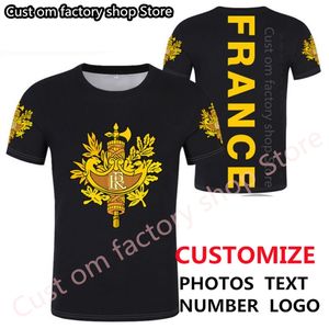 Francia t shirt FAI DA TE Nome Personalizzato Gratuito Numero t shirt Nazione Francese Bandiera Repubblica Fr stampa testo p o vestiti 220616gx