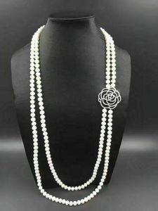 36 Collar De Perlas al por mayor-Elegantes dos hilos mm South Sea Round White Pearl Collar