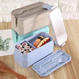 TUUTH Nette Lunchbox PP Material Doppelschicht Lebensmittel Mikrowelle Heizung Kinder Tragbare Dinne Picknick Schule Container Y200429