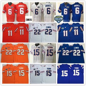 15 Koszulka Tim Tebow 6 Jeff Driskel 22 Emmitt Smith 81 Aaron Hernandez 84 Koszulki Kyle Pitts Kyle Trask NCAA Florida Gators Stitched Odzież piłkarska American College