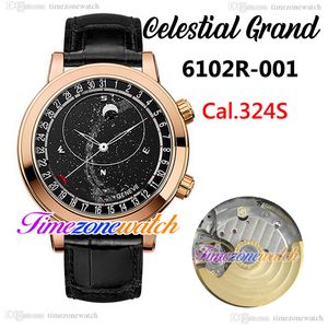 BWF V5 Data 6102r-001 Celestial Grand komplikacja męska zegarek A324S Automatyczne 6102 Rose Gold Case Starry Sky Dial Pasp zegarki TWPP E223B2