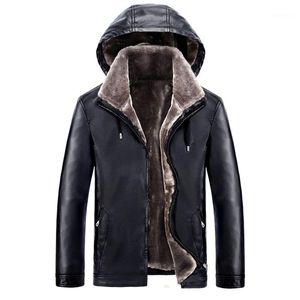 Men's Fur & Faux 2022 Casual Velet Lining Winter Mens Leather Jacket