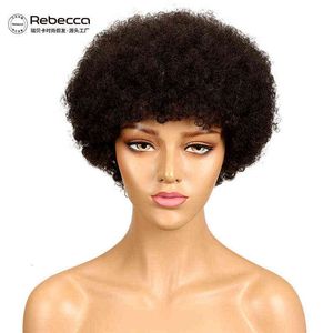 Weibliche Perücken Echtes Haar großhandel-Perücke Explodierender Kopf echtes Haar Kopfbedeckung weibliche Rebecca weibliche lockige Haare menschliches Haar