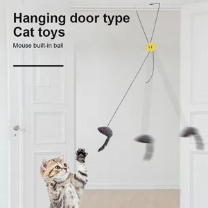 Cat Toys Toy Self-excited Hanging Door Retractable Scratch Rope Mouse Stick Pet Supplies ProductsCat