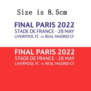 Toppa da collezione con dettagli della partita FINAL PARIS 2022 Toppe termoadesive per stemmi da calcio a trasferimento termico