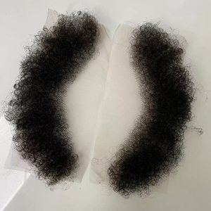 100 Malezya bakire insan saçı 4mm Afro Kinky Curl Tam Dantel Frontal saç çizgisi Siyah Erkekler Hızlı Ekspres Teslimat