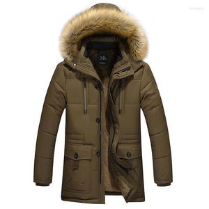 Parka da uomo in piumino Parka invernale da uomo Cappotto caldo e antivento da uomo Solido con cappuccio in pelliccia Giacca da uomo Cappotto lungo in lana Fodera allentata Kare2