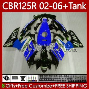 Body +Repsol blue Tank cover For HONDA CBR-125 CBR 125 R CC CBR 125R 125CC 02-06 Bodywork 124No.53 CBR125RR CBR125R 02 03 04 05 06 CBR-125R 2002 2003 2004 2005 2006 Fairing