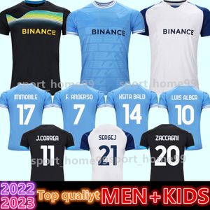 Ny 2022 2023 Lazio Immobile Soccer Jerseys Sergej Pedro J.Correa Romagnoli Zaccagni 22 23 Hem Away 3rd Football Shirt Anniversary Adult Men Kid Kit Uniforms