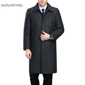Mu yuan yang Männer Winterjacke Wolle Britische Art längere Sektion Wollmänner Jacken Außenbekleidung warmes Einsbrühen Wolle Mischung LJ201110