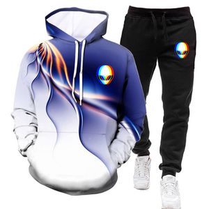 Autumn Men Sets Print Hooded SweatshirtPants 2 Pieces Sets Tracksuit Men Clothes Casual Sportwear Fitness Sport Suit S4XL 201204