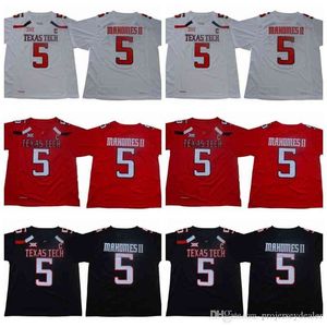 C202 5 Patrick Mahomes II Texas Tech Red NCAA College Football Jersey podwójnie zszyta nazwa i numer Wysoka przepiórka Szybka wysyłka