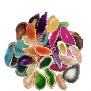 Wholesale Arts Crafts Pendants Polished Agate Light Table Slices Geode Agate Slab Cards minerals stone rocks Slice with or without Top Drilled KD1