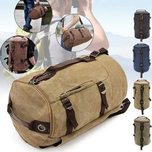 Backpack Large Capacity Man Travel Bag Mountaineering Men Bags Canvas Bucket Shoulder 5 Colors