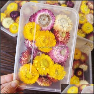 Dekorativa blommor kransar festliga partier levererar hem trädgård 50st torr st chrysanthemum huvuden daisy torkad naturlig solros diy dekor för