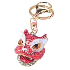 50pcs DHL Bag Parts Creative Style Chinese Lion Lion Top Dance Alloy Key Ring Fashion Pinging Car Pingente 7 COLORS