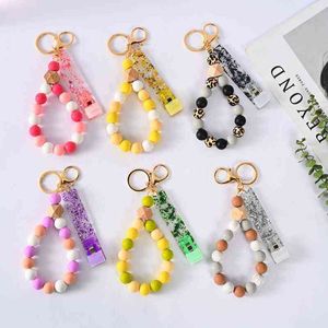 Модные брелоки с картой Clip Rainbow Color Wood Sile Bear Bracte Bracte Keyrings для Keys Card Extractor Keyrings Оптовая G220421