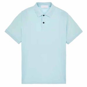 メンズTシャツ1807 新しい夏のダブルボタン半袖Tシャツ男性中年のラペルルースビジネスドレスソリッドカラーポロシャツハーフスリーブTシャツ