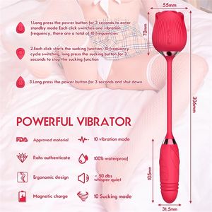 Sex Toys Masager Toy Toy Massager Rose Clitoris Nipple Sucker Vibrator For Women Telescopic Vibratoring Dildo Masturbators Vagina Stimulator Kvinna AM3D