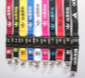 أسعار المصنع أشرطة الهاتف الخليوي سحر 10pcs/ الشعار الرياضي العالمي للعلامة التجارية Lanyard لـ MP3/ 4 سلسلة شارة شارة للنساء للنساء #61