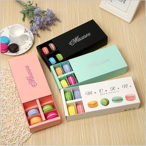 Gift Wrap 10pcs/lot 12 Holders Macaron Paper Box Bronzing Chocolate Packaging DIY Cookie Party BoxesGift