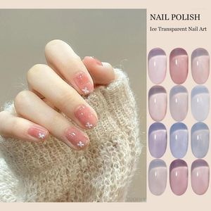Nail Gel Ice Transparent Polish 12 Colors Jelly Nude Varnish Shop Special Protective Potherapy Glue Manicure Prud22
