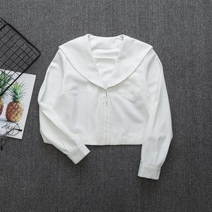 Kleidungssets Japanische Schule Langarm Weiß Schwarz Matrosenanzug T-Shirt Sapporo Revers Kanto Kansai Nagoya JK Uniformen Basic TopsBekleidung