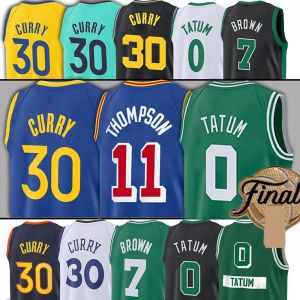 GoldenState 30 Stephen Formaları 0 Jayson Curry Tatum Basketbol 7 Jaylen 11 Klay Brown Thompson Jersey Finalleri şampiyonası