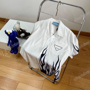 22SS Men Projektanci T Shirty Tee Hawaii Flame Drukuj Załoga z krótkim rękawem