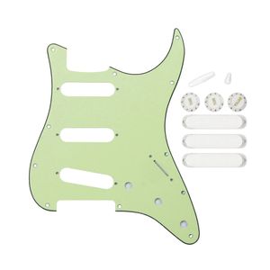 11 Hole Pickguard SSS Guitar Parts Set No Hole Pickup Covers Volume Tone Knobs Switch