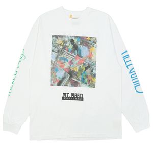 22fw USA Men Dollars Tee Graffiti Golden Logo Print Long Sleeve High Quality Plus Size T Shirt