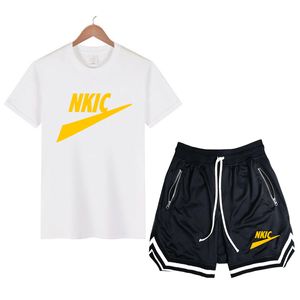 Basketball Track-Suit maschile Logo di marca logo Servizio Servizio Set di maniche corte Shorts di cotone Stampato pantaloni estivi Fashion