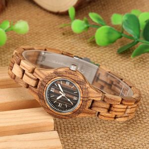Wholesale unique small gifts for sale - Group buy Wristwatches Fashion Lady Wooden Watch Zebra Wood Roman Character Small Dial Exquisite Wristwatch For Women Unique Gift GirlfriendWristwatch