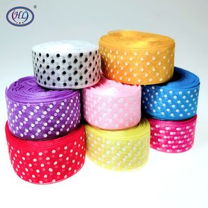 HL 20yards 1" 8 Colors Organza Ribbons Print Dots Gift Packing Belt DIY Crafts Wedding Christmas Decorations Sewing Accessories Y201020