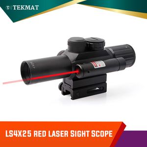 Wholesale optics for gun for sale - Group buy Tekmat Scopes Tactical x25 Rifle Scope Optics Mil dot Dual Illuminated Gun Hunting Sight With Red laser Scope Xhunter