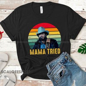 Herr t-shirts merle haggard skjorta mamma försökte countrymusik vintage semester tröja